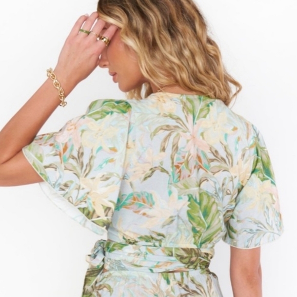 NWT $118 Show Me Your MuMu Wilson Tie Top Large - Picture 3 of 4